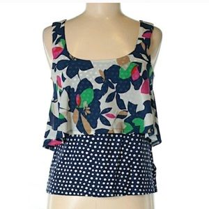 Anthropologie floral layered tank